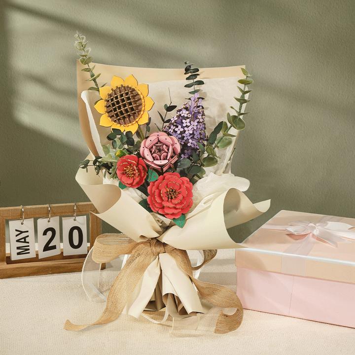 Actual product image Robotime Sunflower - Wooden construction kit flower