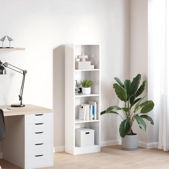 Immagine prodotto VidaXL Bücherregal Hochglanz-Weiss 40x24x143 cm Holzwerkstoff (40 x 24 x 143 cm)