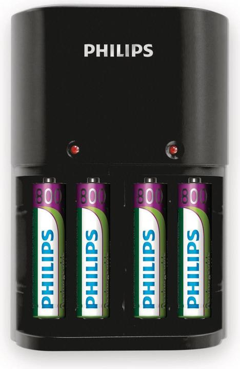 Philips MultiLife Battery charger SCB1450NB/12 (4 Stk., AA, AAA, 800 mAh, Ladegerät inkl. Akku)