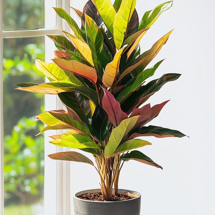 Actual product image Plant in a Box Codiaeum variegatum 'Mrs Iceton' - (140 cm)