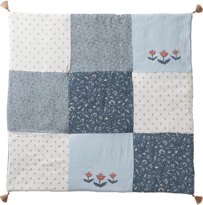 Produktbild Vertbaudet Baby Patchwork-Spieldecke/ Laufstalleinlage INDIEN BLUME, Quasten