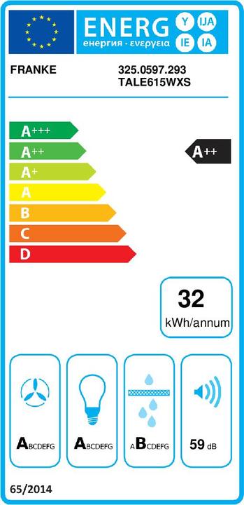 Energie-Label Franke Tale 615 W XS (Wandhaube)