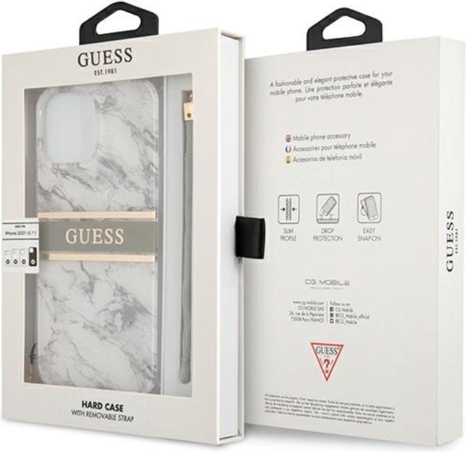 Image du produit Guess Couverture rigide Marble Stripe avec sangle (Apple iPhone 13 Pro Max)