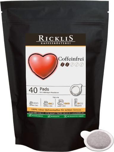 RickliS Kaffeerösterei Décaféiné (E.S.E., 40 x Port.) (40 x Port.)
