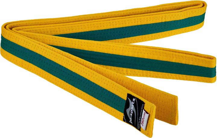 Actual product image Ju-Sports Budo belt yellow/green/yellow