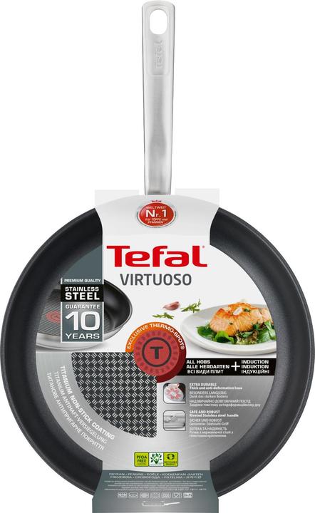 Immagine prodotto Tefal Virtuoso (28 cm, Padella per friggere, Acciaio inossidabile)