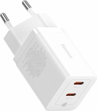 Productafbeelding Baseus Wandlader GaN5 40W, 2x USB C (Wit) (40 W)