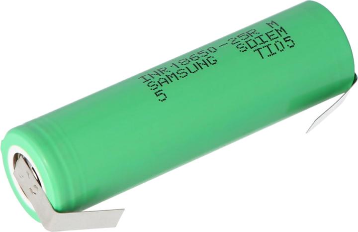 Image du produit Samsung Accu INR18650-25R non protégé avec cosse à souder en forme de U (1 pcs, 18650, 2500 mAh)