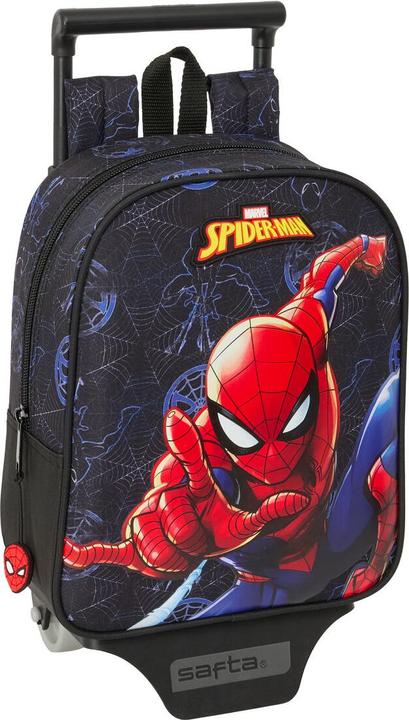 Immagine prodotto Spiderman Schulrucksack mit Rädern Spider-Man Attack Schwarz 22 x 27 x 10 cm