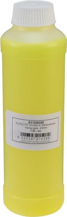 Actual product image Eurolite Black light, UV luminous inks UV-active stamping ink, transp.yellow,250ml 51108006