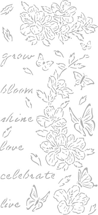 Immagine prodotto Stamperia Stencil "Diario segreto - Fiori e farfalle", 12 x 25 cm