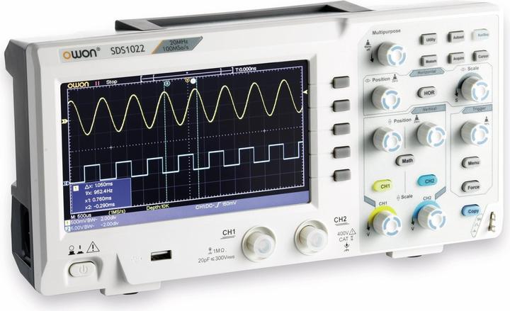 Owon Oscilloscope,, SDS1022, 2-channel 20 Mhz, USB