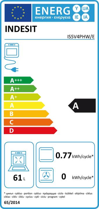 Energie-Label Indesit IS5V4PHW