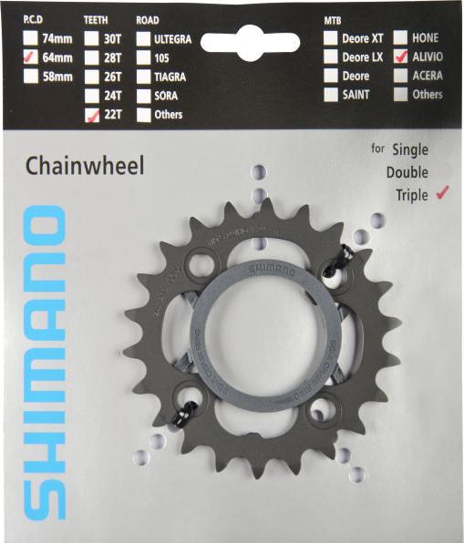 Produktbild Shimano Kettenblatt Alivio FC-M431-8 22Z schwarz (22)
