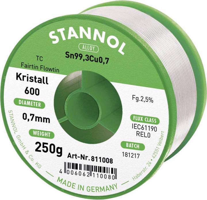 Produktbild Stannol Kristall 600 Fairtin (Lötzinn)