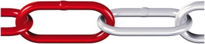 Dörner + Helmer Rundstahlkette Rot, Weiss Stahl verzinkt 171930 15 m (171930) (15 m)