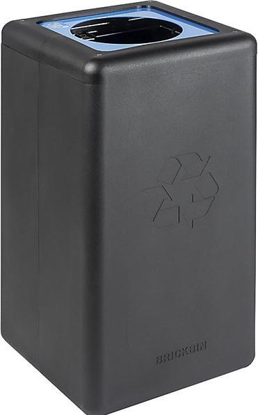 ReinigungsBerater Waste separation system BrickBin paper bin black blue 65 L integrated bag holder, made of recycled (65 l)