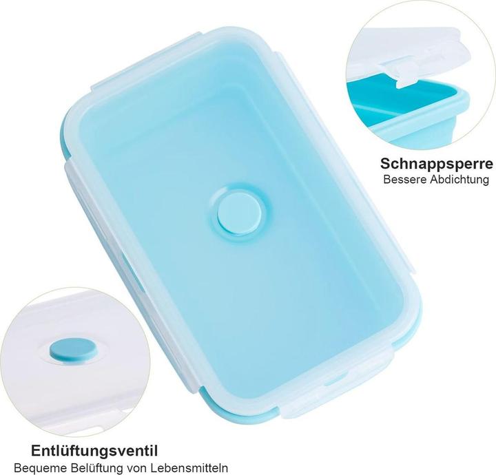 Produktbild König Design Gefrier Dosen Lebensmittel Vorrats Behälter Frischhaltedosen Deckel Faltbar (1.20 l)