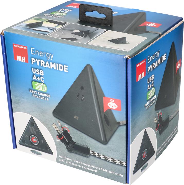 Actual product image Max Hauri Energy Pyramid (2 x, Type 13, USB-C, USB-A, 2.50 m)