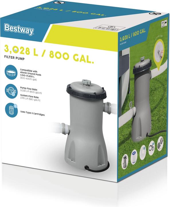 Produktbild Bestway Filterpumpe 3.028 l/h, 40 W