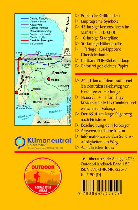Image du produit Portugal Spanien: Jakobsweg Caminho Português 100000 (Allemand, Raimund Joos, 2024)