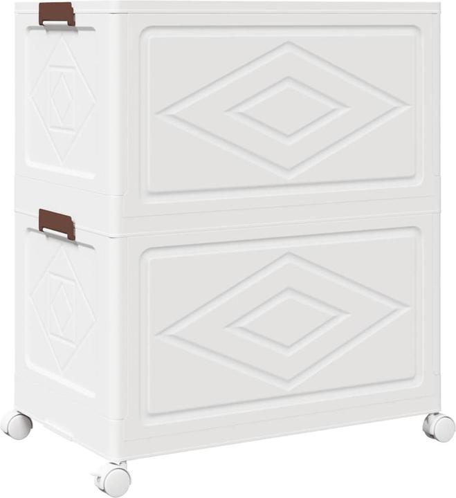 Immagine prodotto VidaXL Contenitore con ruote Impilabile a 2 livelli 75 L 65 x 40 x 76 cm (65 x 40 x 76 cm, 75 l)