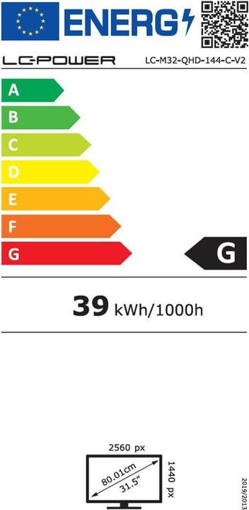 Energie-Label LC-Power LC-M32-QHD-144-C-V2 (2560 x 1440 Pixel, 31.50")