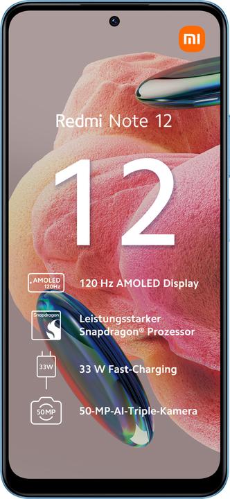 Produktbild Xiaomi Redmi Note 12 (128 GB, Ice Blue, 6.67", Dual SIM, 50 Mpx, 4G)