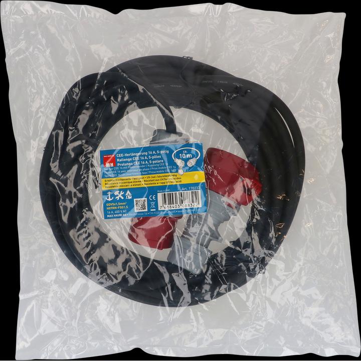Actual product image Max Hauri CEE extension H07RN-F IP44 5-pole (10 m, CEE 16/5)