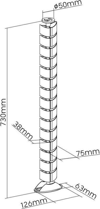 Immagine prodotto myWall Passaggio flessibile dei cavi (Tubo cavi, 73 cm)