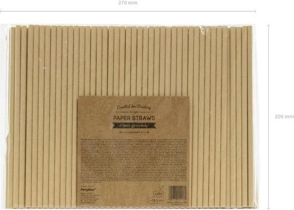 Image du produit Partydeco Pailles naturelles Kraft (10 x)