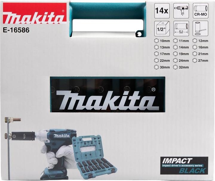 Produktbild Makita B-52308 (32 mm, 16 mm, 15 mm, 28 mm, 17 mm, 13 mm, 24 mm, 29 mm, 20 mm, 27 mm, 11 mm, 30 mm, 26 mm, 21 mm, 18 mm, 23 mm, 12 mm, 10  mm, 22 mm, 19 mm, 31 mm, 14 mm, 25 mm)