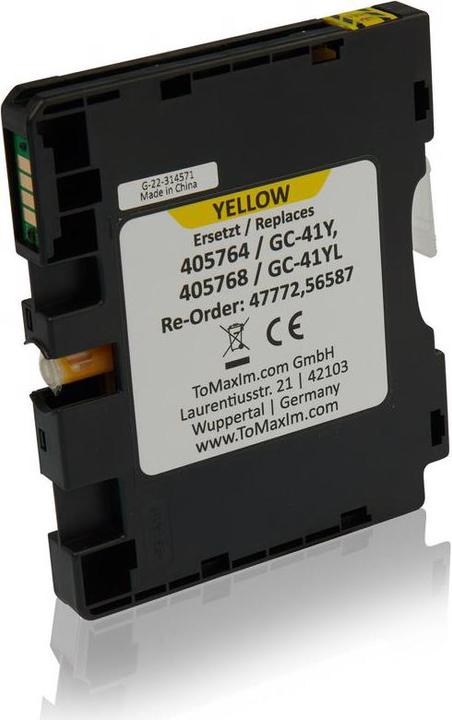 Actual product image Inkadoo Printer cartridges compatible with Ricoh 405764 / GC-41Y Yellow Yellow cartridge (Y)
