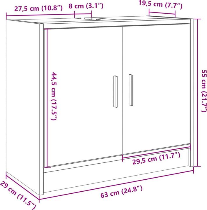 Productafbeelding VidaXL Wastafelmeubel (63 x 29 x 55 cm)