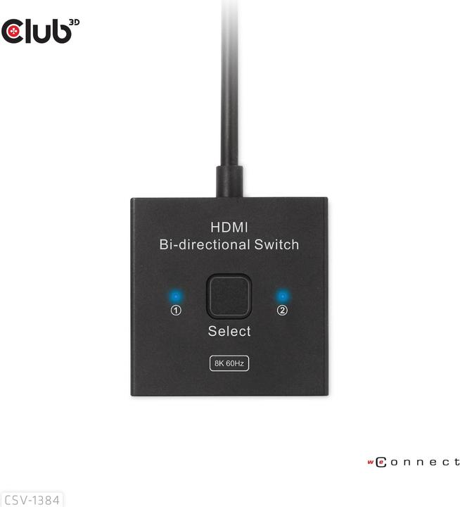 Immagine prodotto Club 3D Club3D Switch HDMI 2-in-1 bidirezionale 8K60Hz/4K120Hz UHD al dettaglio