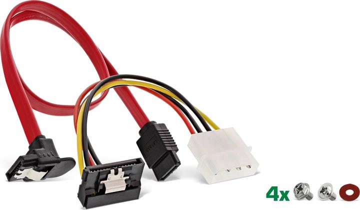 Actual product image InLine ® HDD/SSD mounting frame SET, 2.5" to 3.5" frame, SATA cable, power cable, mounting screws