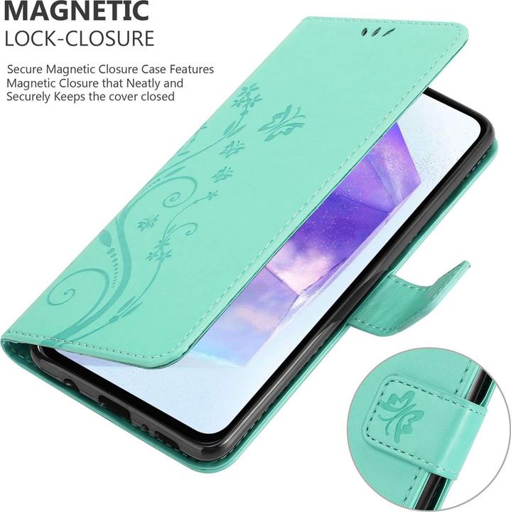 Produktbild Cadorabo Hülle für Samsung Galaxy A55 mit Blumen Muster (Samsung Galaxy A55)