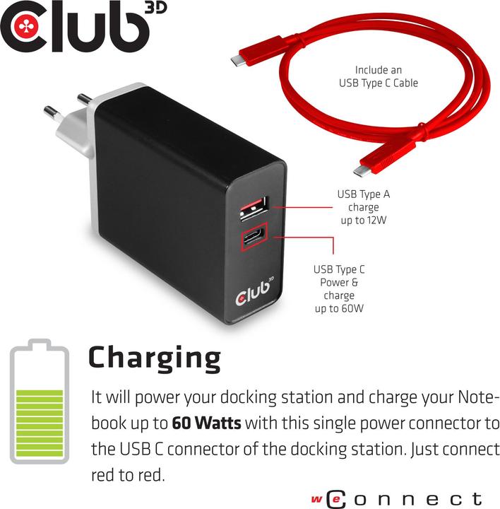 Produktbild Club 3D CSV-1564 (USB-C, 3 Ports)