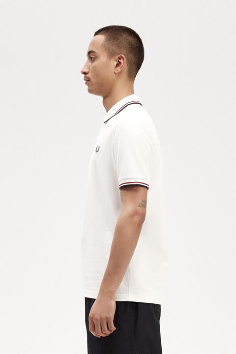 Actual product image Fred Perry Twin Tipped Polo Shirt Short Sleeve Snow White (L)