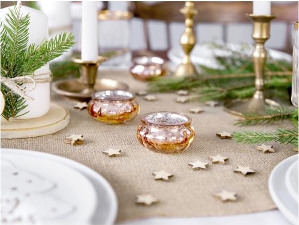 Produktbild Partydeco Kerzenhalter, Roségold, 3cm - 4 Stück