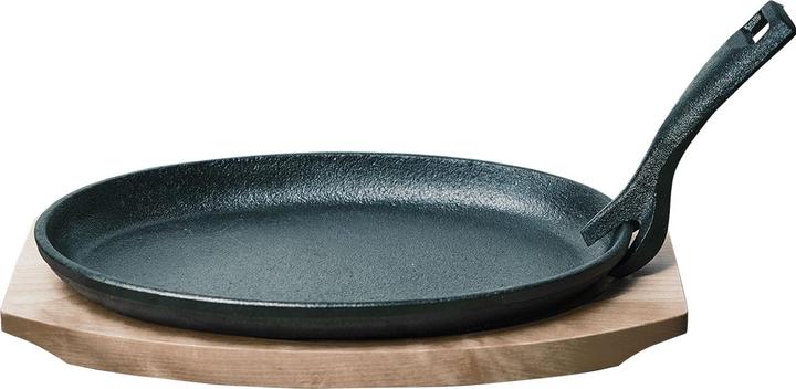 Produktbild Casativo Profi Servierpfanne aus Gusseisen mit Holz-Untersetzer, 24 x 14 x 2,2 cm (Bratpfanne, Gusseisen)