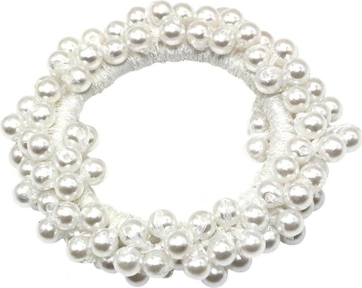 Immagine prodotto JTI Fascetta per capelli con perle - bianca (Elastico per capelli)