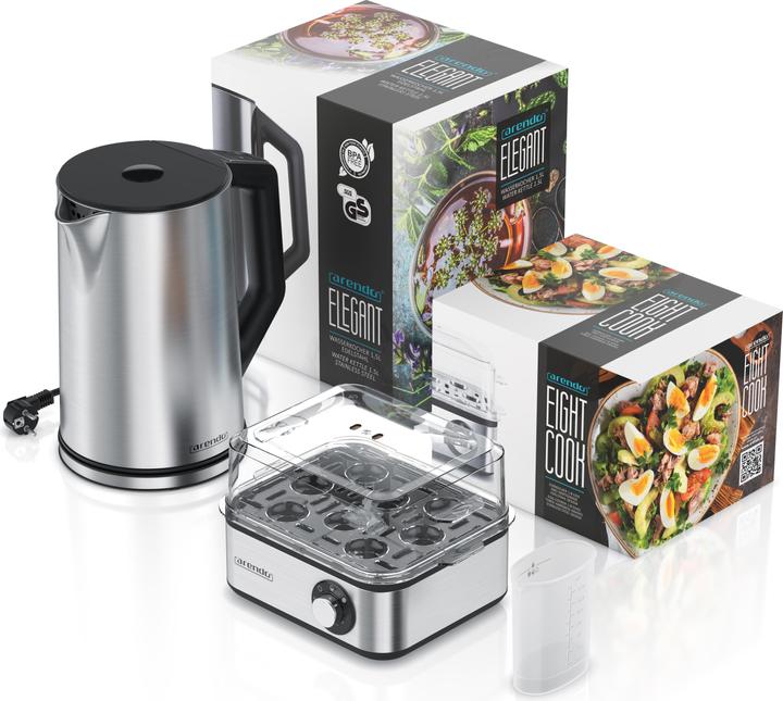 Immagine prodotto Arendo Set per la colazione, bollitore in acciaio inox da 1,5 l con impostazione della temperatura e