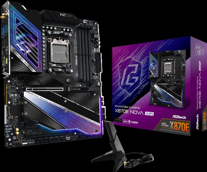Produktbild AsRock Phantom Gaming X870E Nova WiFi (AM5, AMD X870E, ATX)
