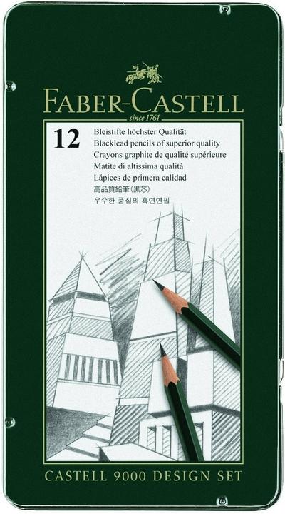 Produktbild Faber-Castell Bleistift Castell 9000 Design, 12-teiliges Metallpaket (119064 FC) (0.70 mm, 5B, 5H, 12 x)