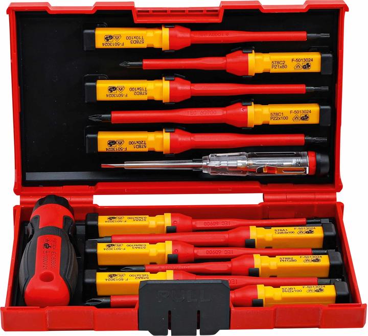 Actual product image BGS VDE Screwdriver Set with Interchangeable Blades 13 pcs.