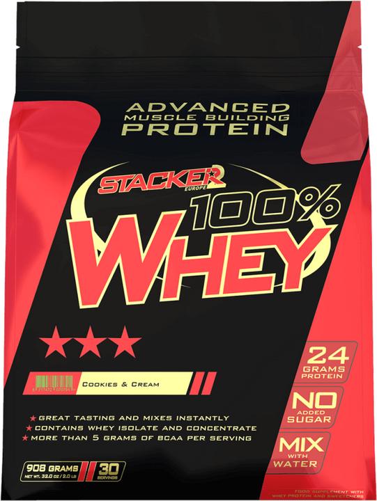 Actual product image Stackers 100% Whey (Cookies & Cream, 1 pcs., 908 g)