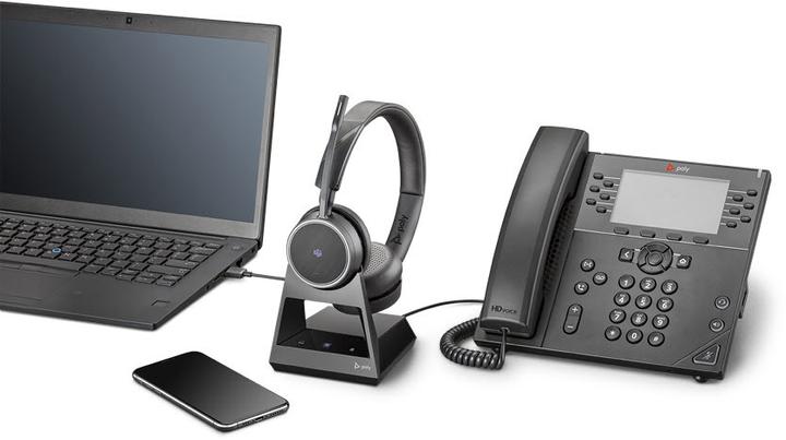 Produktbild Poly Headset Voyager 4220 Office Duo USB-C Teams 2-Way Base (Kabellos, USB-C)