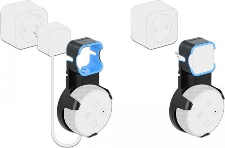 Immagine prodotto Delock Supporto da parete per Echo Dot 3a generazione. Nero (1 coppia, Installazione a parete, Non mobile)