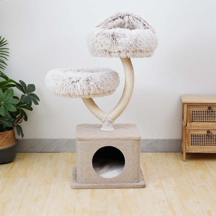 Produktbild Fudajo Kratzbaum (95 cm, Braun, Creme)